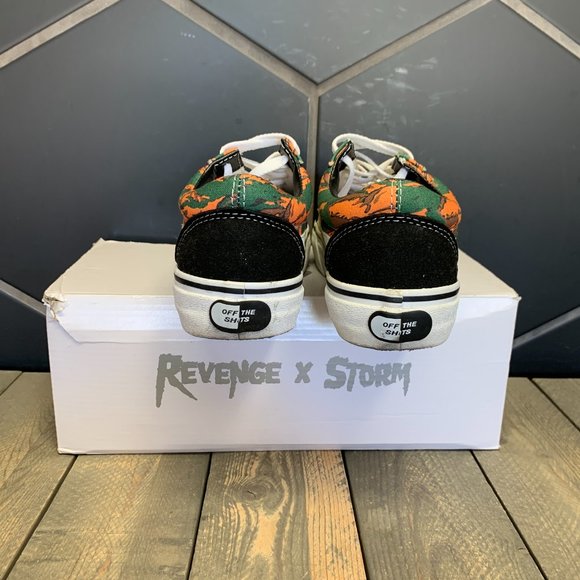 ~Used W/O Box Men Revenge x Storm II Volume 1 Orange Camo Low Top Sneaker Size 5 - Picture 4 of 6